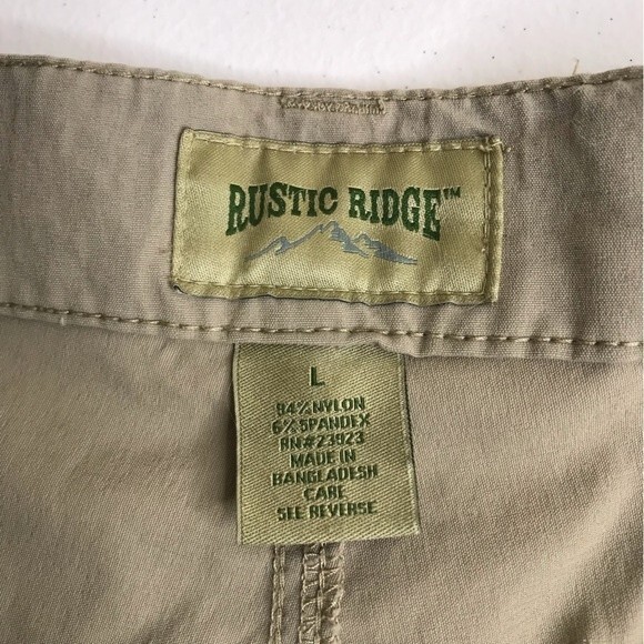 Rustic Ridge Fishing Hiking Outdoor Cargo Pocket Flat Front Tan Shorts Men Large - Picture 7 of 12